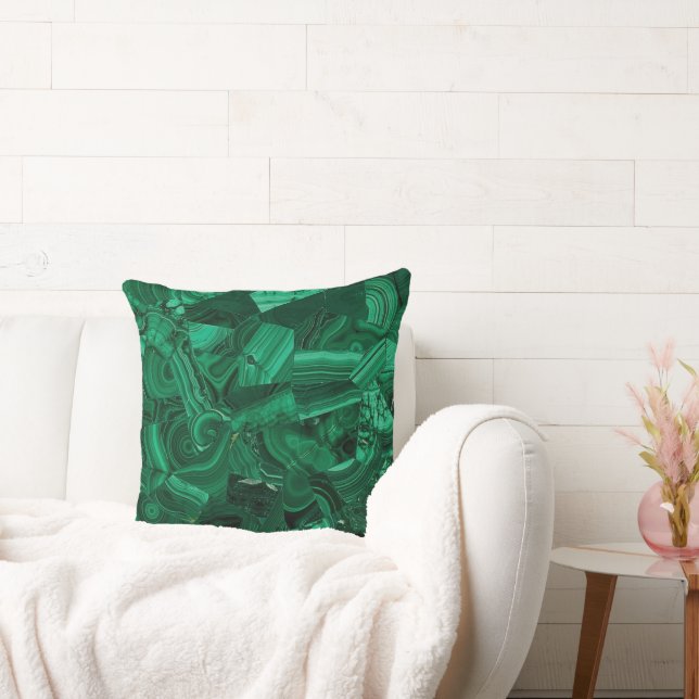 Green Malachite Throw Pillow (Couch)
