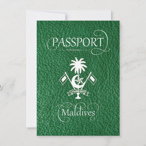 Green Maldives Passport Save the Date Card