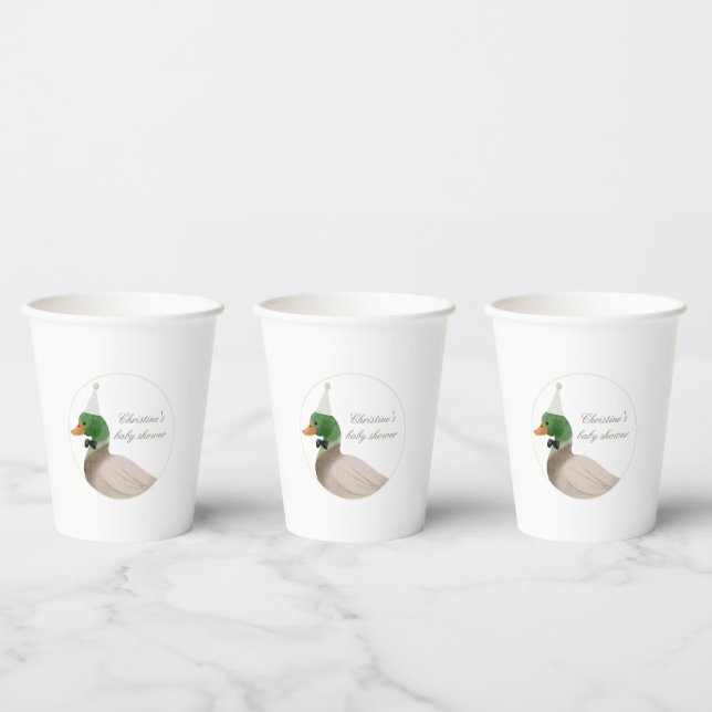 green Mallard Duck Paper Cups (Multi)