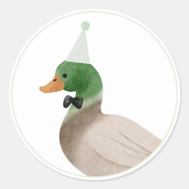 Green Mallard Duck Sticker (Front)