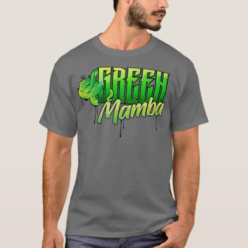 Green Mamba Venomous Snake graffiti urban style T_Shirt