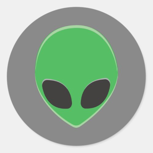 Green Man Alien Space Party Personalized Classic Round Sticker