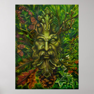 'Green Man' by Artist Lisa Iris Poster