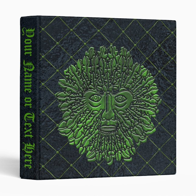 Green Man Dark Sheen 3 Ring Binder (Front/Spine)
