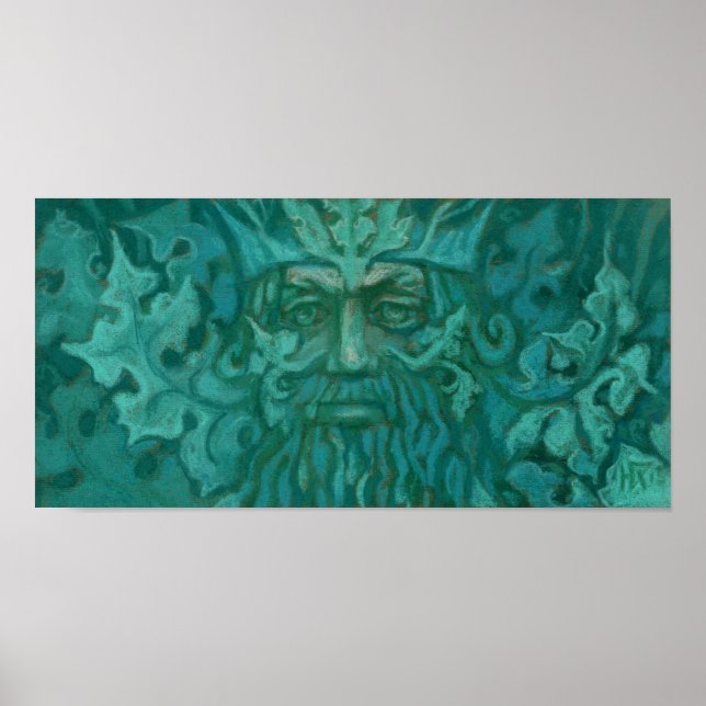 Green Man, Forest King, Pagan God, Fantasy Art Poster (Front)