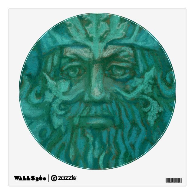 Green Man, Forest King, Pagan God, Fantasy Art Wall Sticker (Front)
