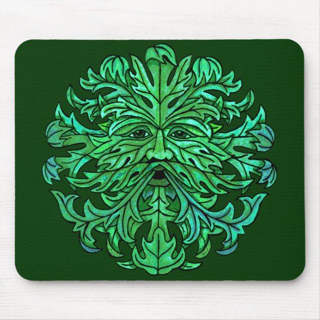 Green Man Gaze Mouse Pad (Front)
