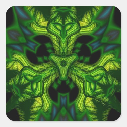 Green Man Goblin â Emerald and Gold Mask Square Sticker