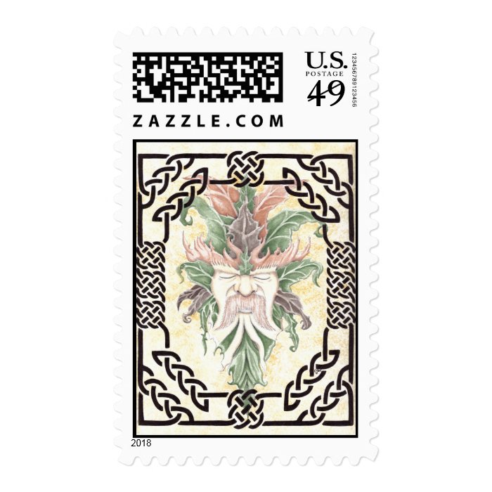 green man goes postal postage stamp