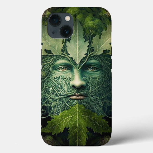 Green Man Mandala Fantasy Art Case-Mate iPhone Case (Back)