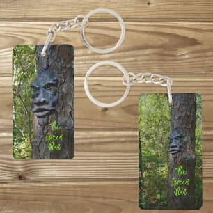 Green Man Mystical Forest Nature Photographic Keychain