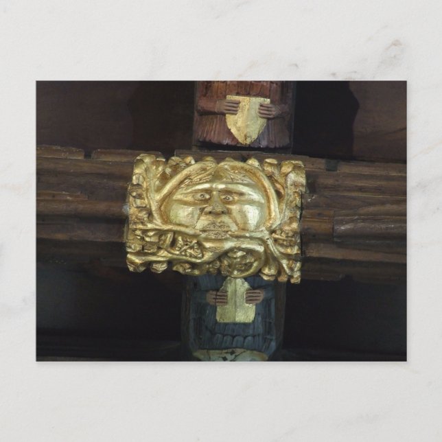 Green Man Postcard - Lutterworth (Front)