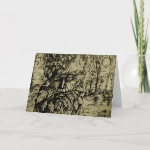 Green Man sepia Card