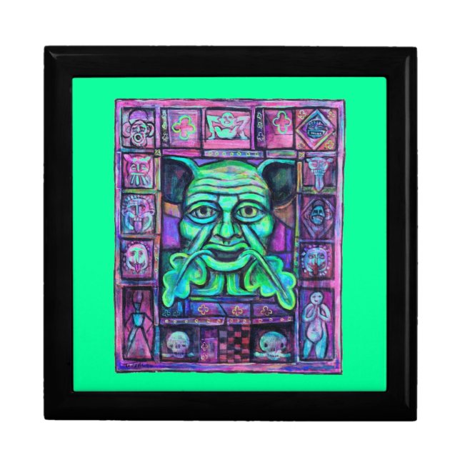 Green Man Tiled Gift Box (Front)