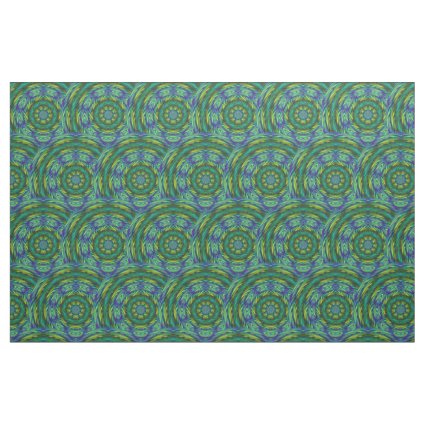 Green Mandala Abstract Fabric