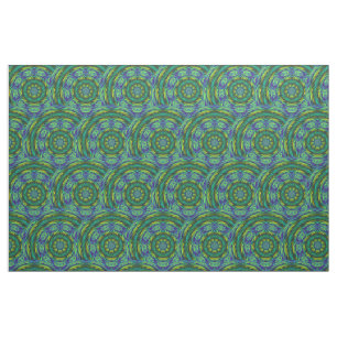 Green Mandala Abstract Fabric