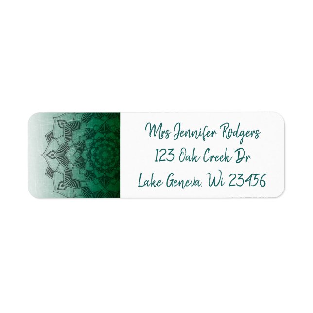Green Mandala Abstract Label (Front)