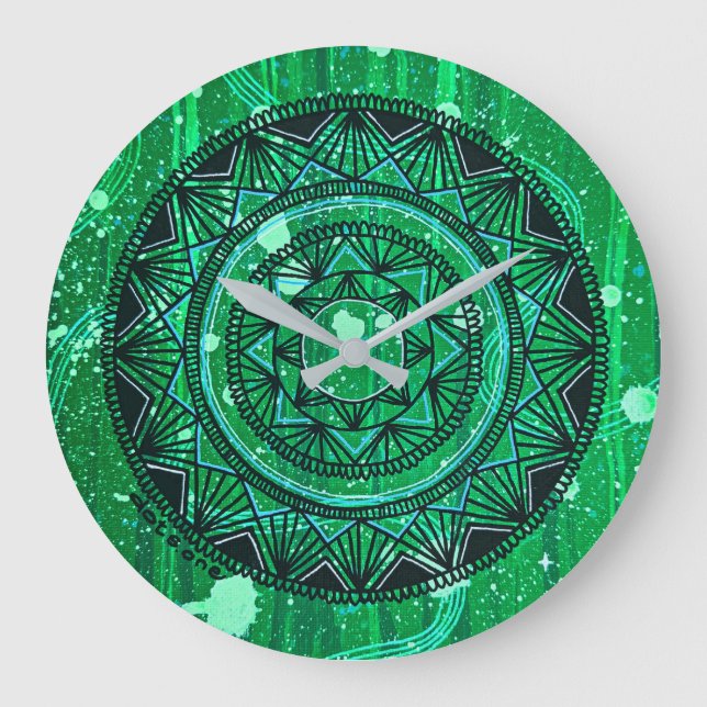 Green Mandala Clock (Front)