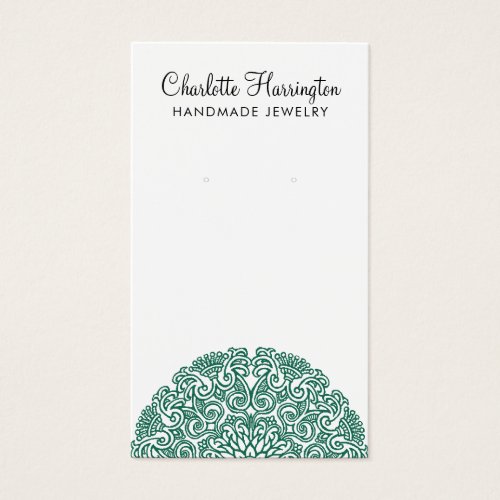 Green Mandala Earring Jewelry Display Card