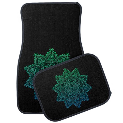 Green Mandala for Yoga or Meditation Teacher Car Floor Mat