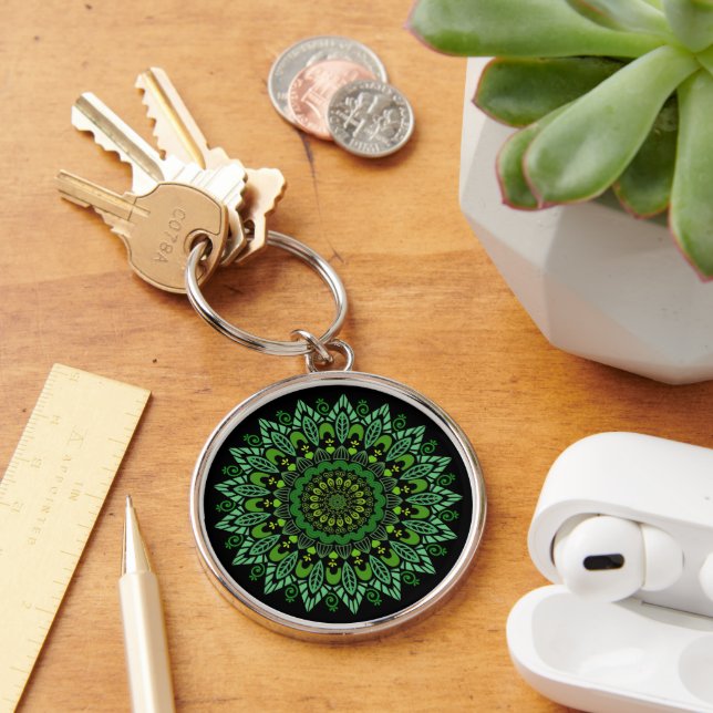 Green Mandala Keychain (Desk)