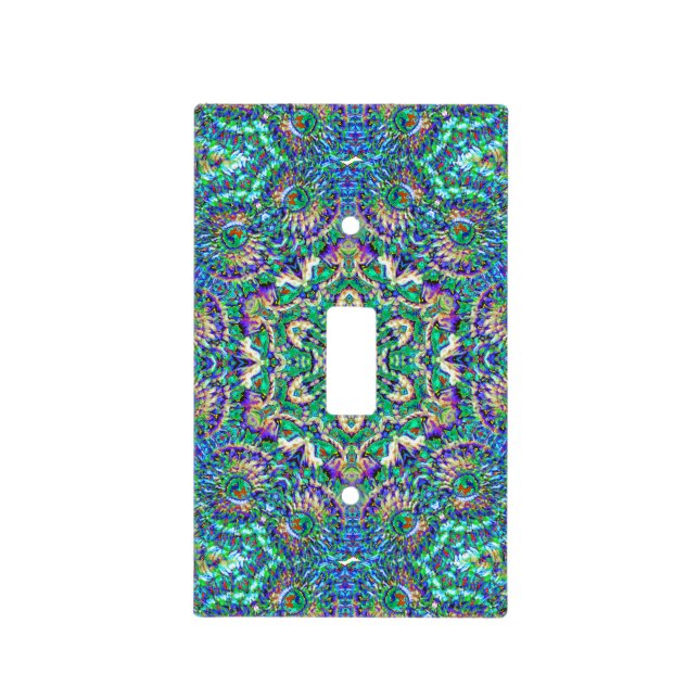 Green Mandala Light Switch Cover (Front)