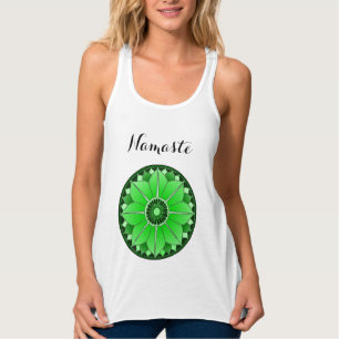 Green Mandala Lotus Yoga Namaste Typography Custom Tank Top