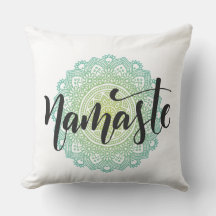Green Mandala Namaste Pillow