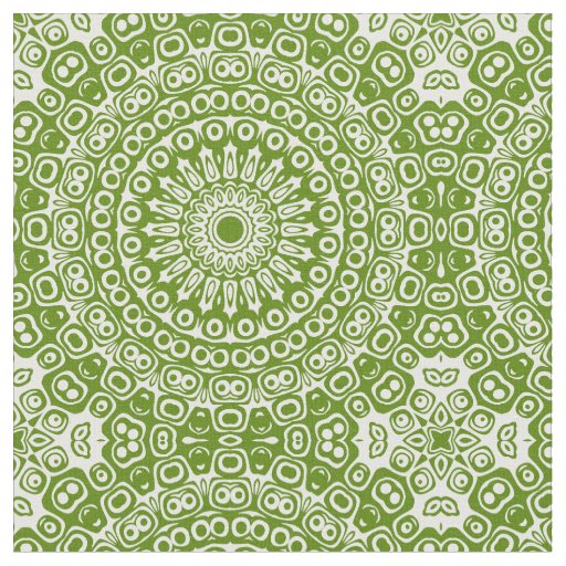 Green Mandala Nature Pattern Fabric