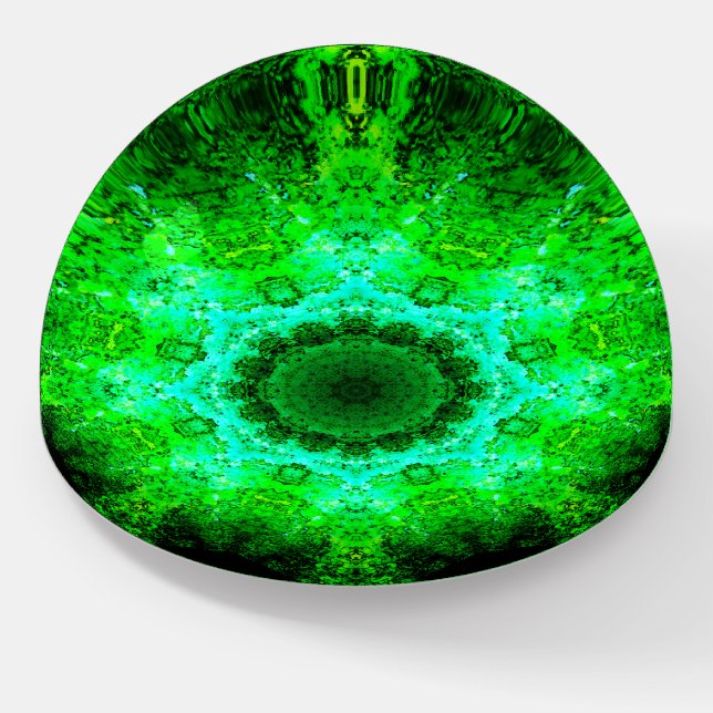 Green Mandala Paperweight (Angled)