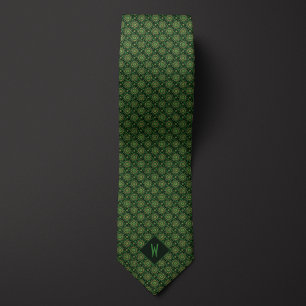 Green Mandala Pattern Neck Tie