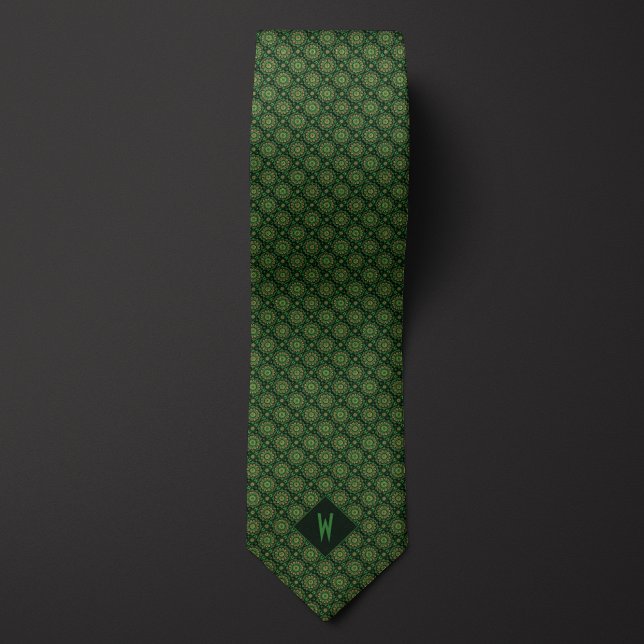 Green Mandala Pattern Neck Tie (Creator Uploaded)