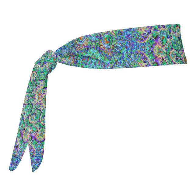 "Green Mandala" sweatband/headband/wristband Tie Headband (Rotate 270)