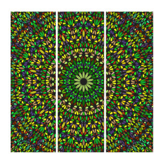 Green Mandala Triptych – Acrylic Wall Art Elegance