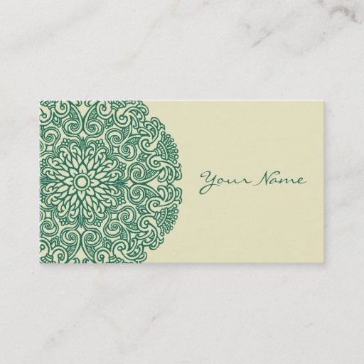 Customizable Green Mandala Business Card