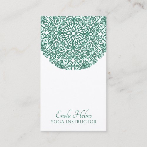 Green Mandala Universe Symbol Yoga Instructor Business Card