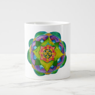 Green Mandala Watercolor Painting  Bone China Mug