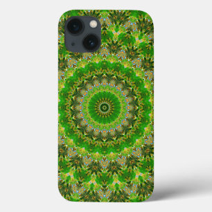 Green Mandala Wheel iPhone 13 Case