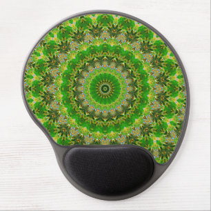 Green Mandala Wheel Gel Mouse Pad