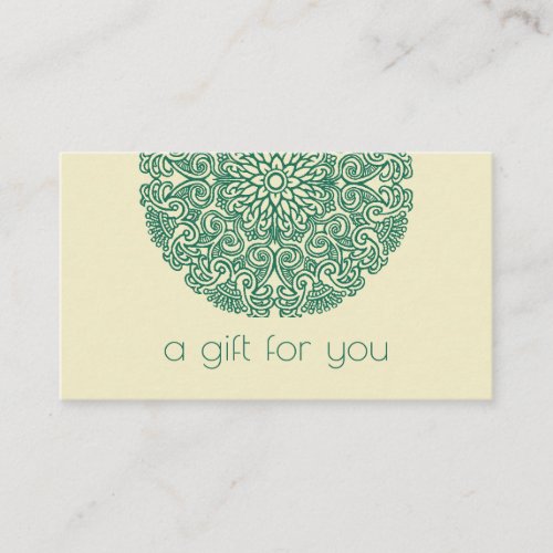 Green Mandala Yoga Gift Certificate