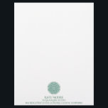 Green Mandala Yoga Letterhead<br><div class="desc">A lovely green mandala logo for a yoga instructor,  meditation instructor,  spa or massage studio. Lovely decorative typography adds a touch of elegance to this design. Personalize with your business name. The mandala is the symbol of the universe.</div>