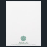 Green Mandala Yoga Letterhead<br><div class="desc">A lovely green mandala logo for a yoga instructor,  meditation instructor,  spa or massage studio. Lovely decorative typography adds a touch of elegance to this design. Personalize with your business name. The mandala is the symbol of the universe.</div>