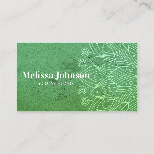 Green Mandala Yoga Meditation Business Card (Front)