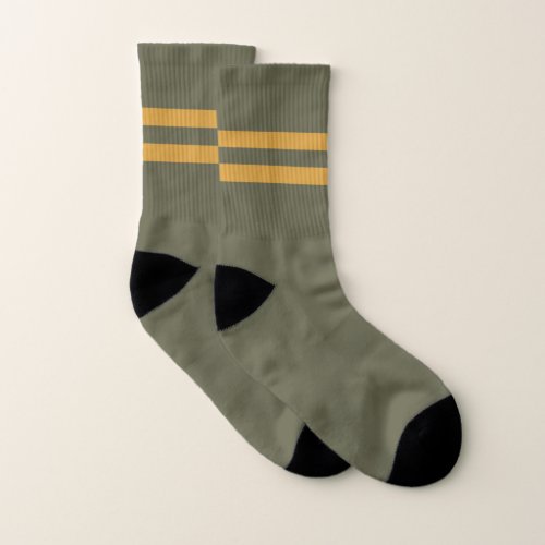 Green Mango Stripes Trending Colors Socks