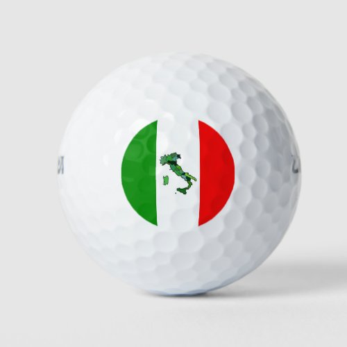 Green Map of Italy and the Italian Flag Golf Balls