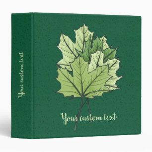 Green Maple Leaf Binder for Spring