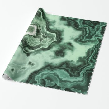 Green Marble 1 Wrapping Paper by Hakonart at Zazzle