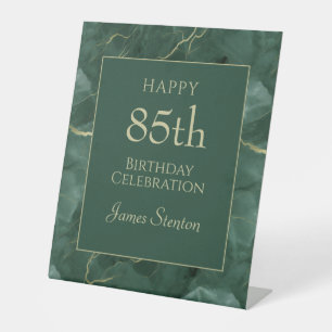 Green Marble 85th Birthday Pedestal Sign