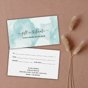 Green Marble and Glitter Gift Certificate