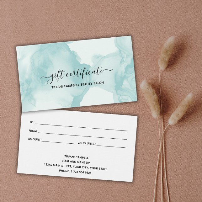 Green Marble and Glitter Gift Certificate (Creator Uploaded)